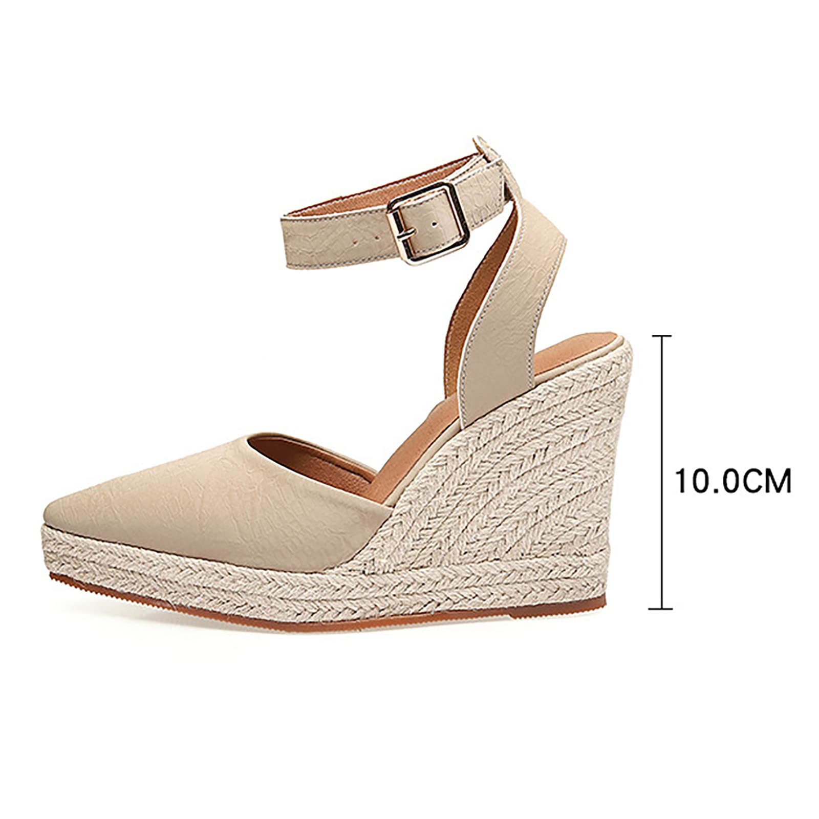 Genérico Alpargatas Mujer Cuña Primavera Verano Anchas Mujer Cuña Plataforma Calzado Esparteñas Zapatos de Tacón Elegantes Vestir Sandals Alpargatas Valencianas Fiesta Verbenas