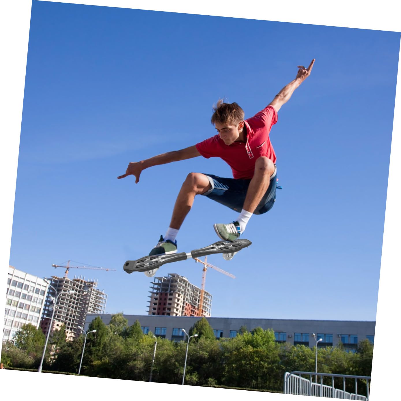 Mikikit Patineta Ruedas Brillantes y Antideslizante para Niños y Adultos, Tamaño Compacto, Tabla de Dos Ruedas para Deportes al Aire Libre y Entretenimiento Familiar