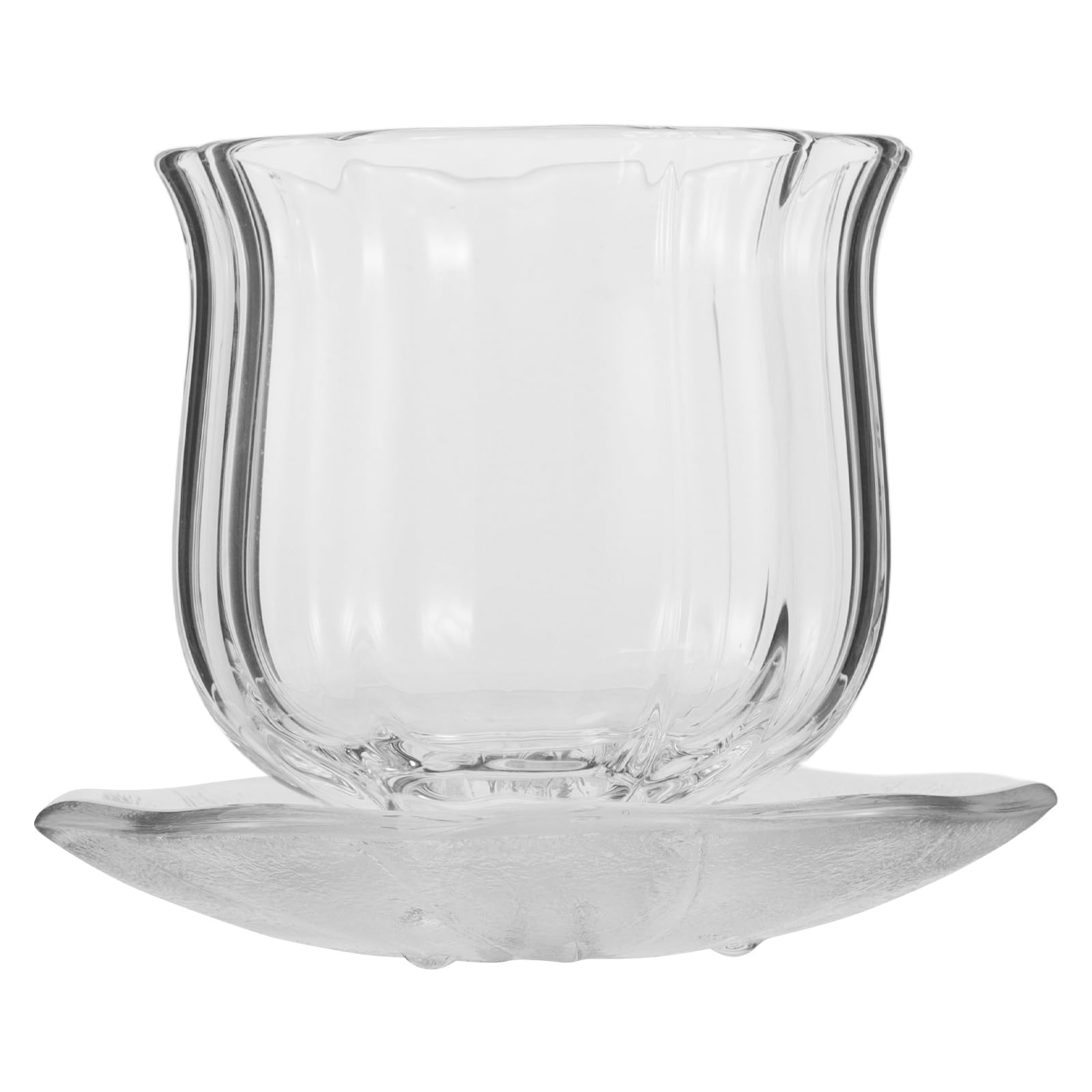Tasse à café citrouille en verre transparent Cabilock avec soucoupe pour thé Kung Fu