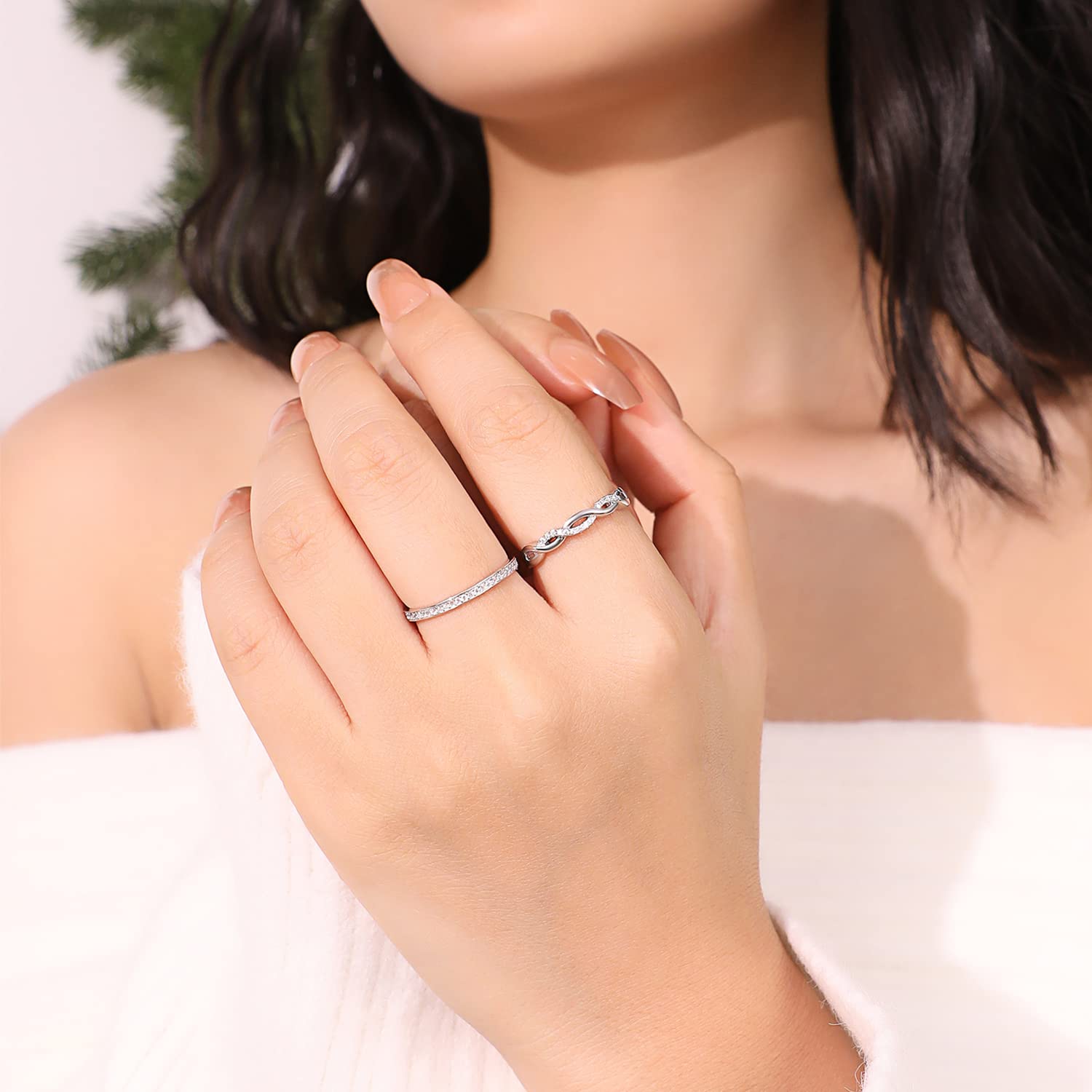 925 Sterling Silber für Frauen, Zirkonia, Versprechen, Eheringe, Daumen, Finger, zierlicher Kleiner Fingerring, größenverstellbar, Gold