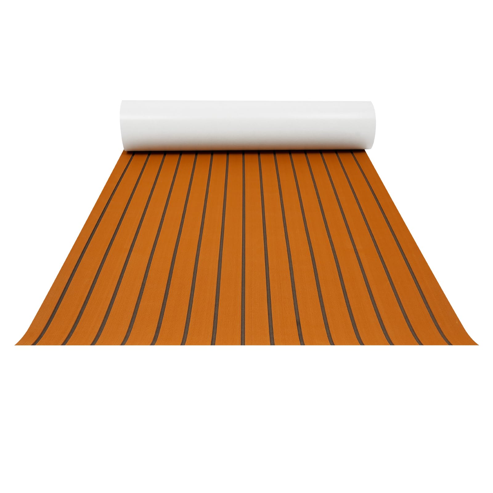Boot Bodenbelag Eva Schaum Faux Teak Boot Bodenbelag Anti-Rutsch Marine Teppich Yacht Teppich mit Stützkleber, 269x89cm Marine Boot Blatt Bodenbelag Matte für Motorboote Yacht Boot, Braun