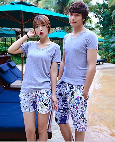 Amazon Co Jp Qqqinglu 夏 男女 ペア ズボン カップル ペアルック ビーチ 海水浴 ショートパンツ ３色 Zon Qlk 01 女xl ２ ファッション