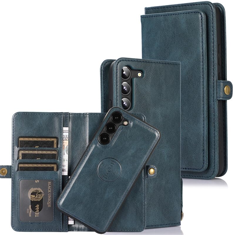 Étui Galaxy S20 Plus avec fermeture magnétique et fentes pour cartes bleu