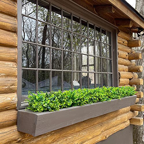 Temchy 24 Bundles Outdoor Artificial Boxwood Stems Faux Plants Shrubs, Fake Uv Resistant Greenery Foliage Spring For Farmhouse, Home, Garden, Office, Patio, Wedding Decor #TOP6