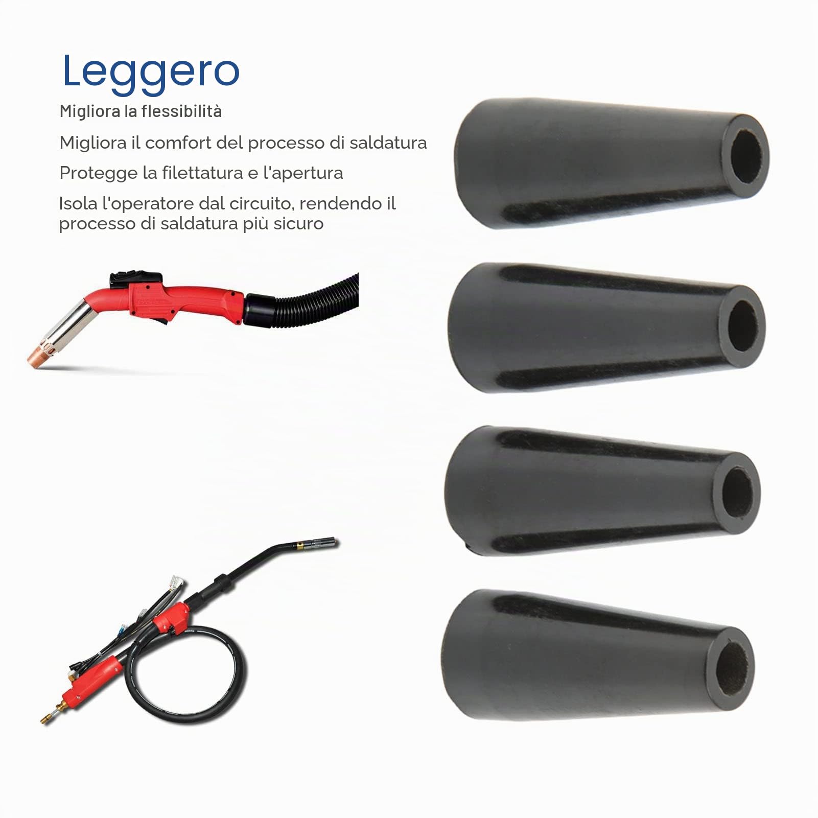 Ugello Senza Gas con Nucleo di Flusso 4 Pezzi, Parti di Saldatura Autoprotette MIG Welder Flux Ugello Senza Gas Accessori per Saldatori MIG 100 Litri