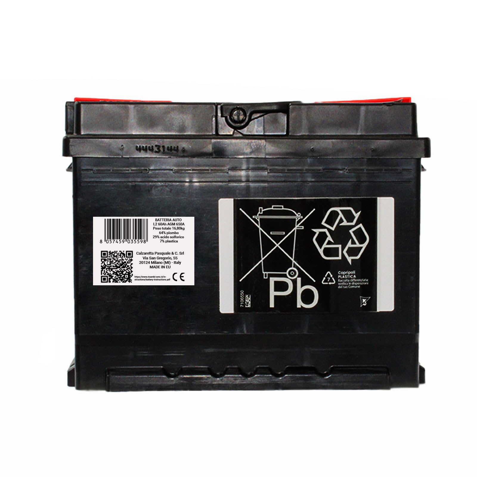 Batteria Auto Speed L2 60Ah AGM 650A 12v START&STOP