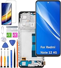 HLYGZX Replacement Screen for Xiaomi Redmi Note 12 4G LCD, TFT 23021RAAEG 23021RAA2Y Display Screen Digitizer Touch Screen Repair Parts Kit (Black with Frame)
