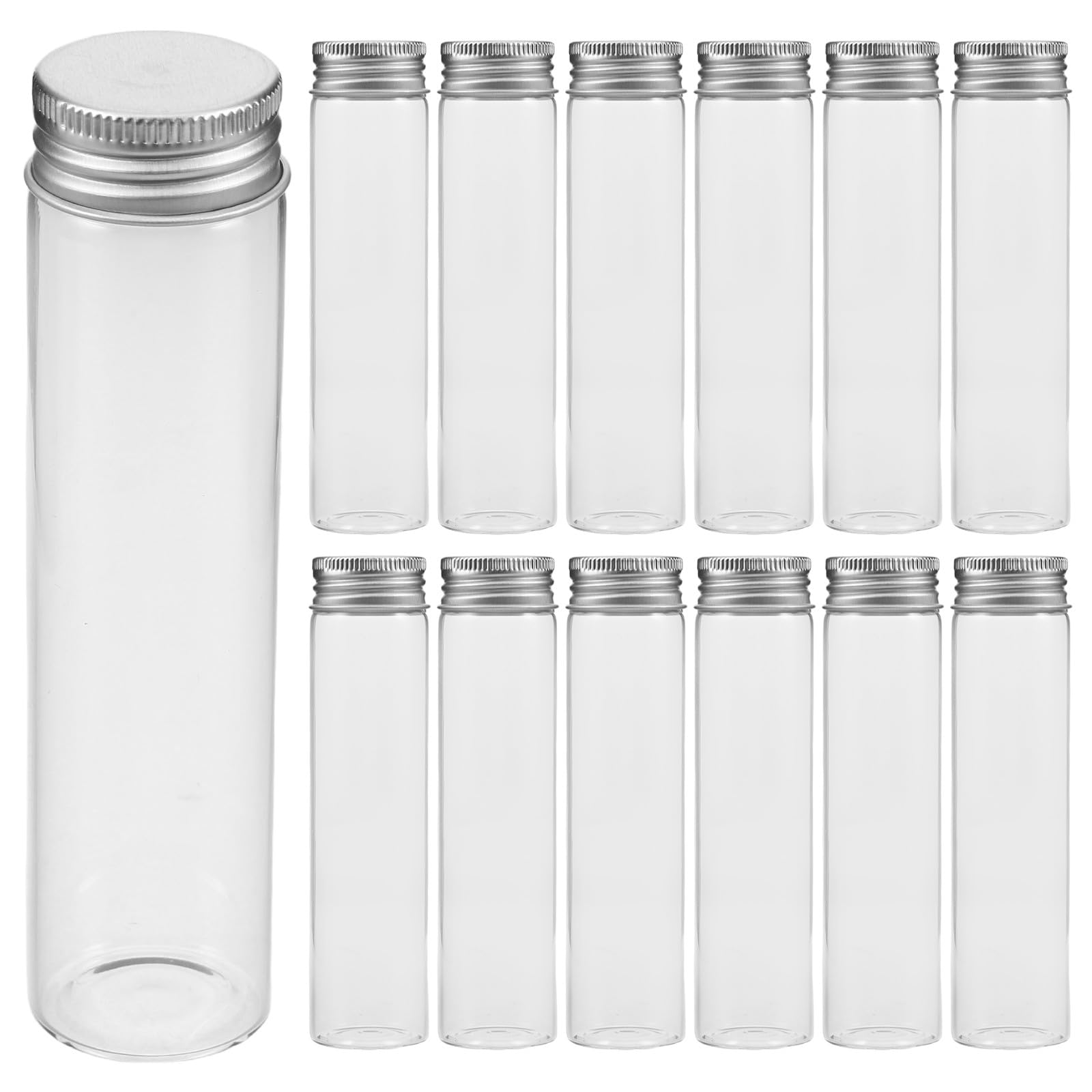 Generic 30 szt. przezroczystych szklanych fiolek na próbki: 60 ml małe szklane fiolki na perfumy z pokrywkami Przezroczyste butelki na próbki do kosmetyków laboratoryjnych Wielokrotnego napełniania