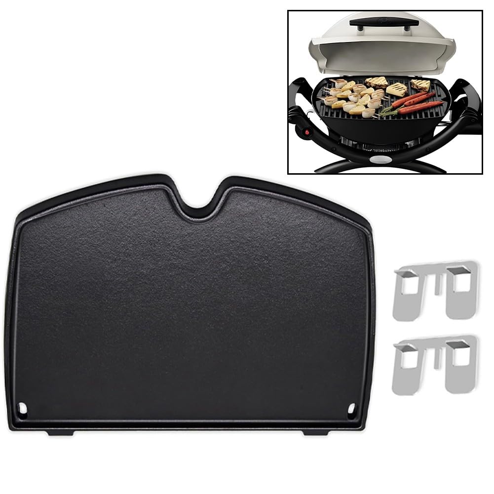 FACAIIO Piastra in ghisa per serie Q1000 Q1200 Q1400, 12,6 x 8,6 pollici BBQ Grill Piastra con distribuzione uniforme del calore