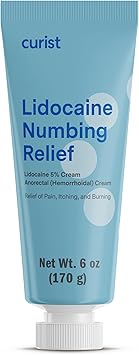 Curist 5% Lidocaine Numbing Cream - 6 oz (170 g) XL Tube - Soothing Numbing Cream for Temporary Discomfort, Itching, and Burning from Hemorrhoids Lidocaine 5% (1 Pack - 6 oz Tube)