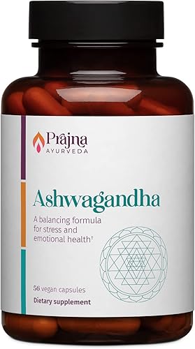 Dr. Chaudhary's Prajna Ayurveda Ashwagandha es una fórmula equilibradora que ayuda a calmar la mente y el cuerpo, controlar los antojos de estrés,