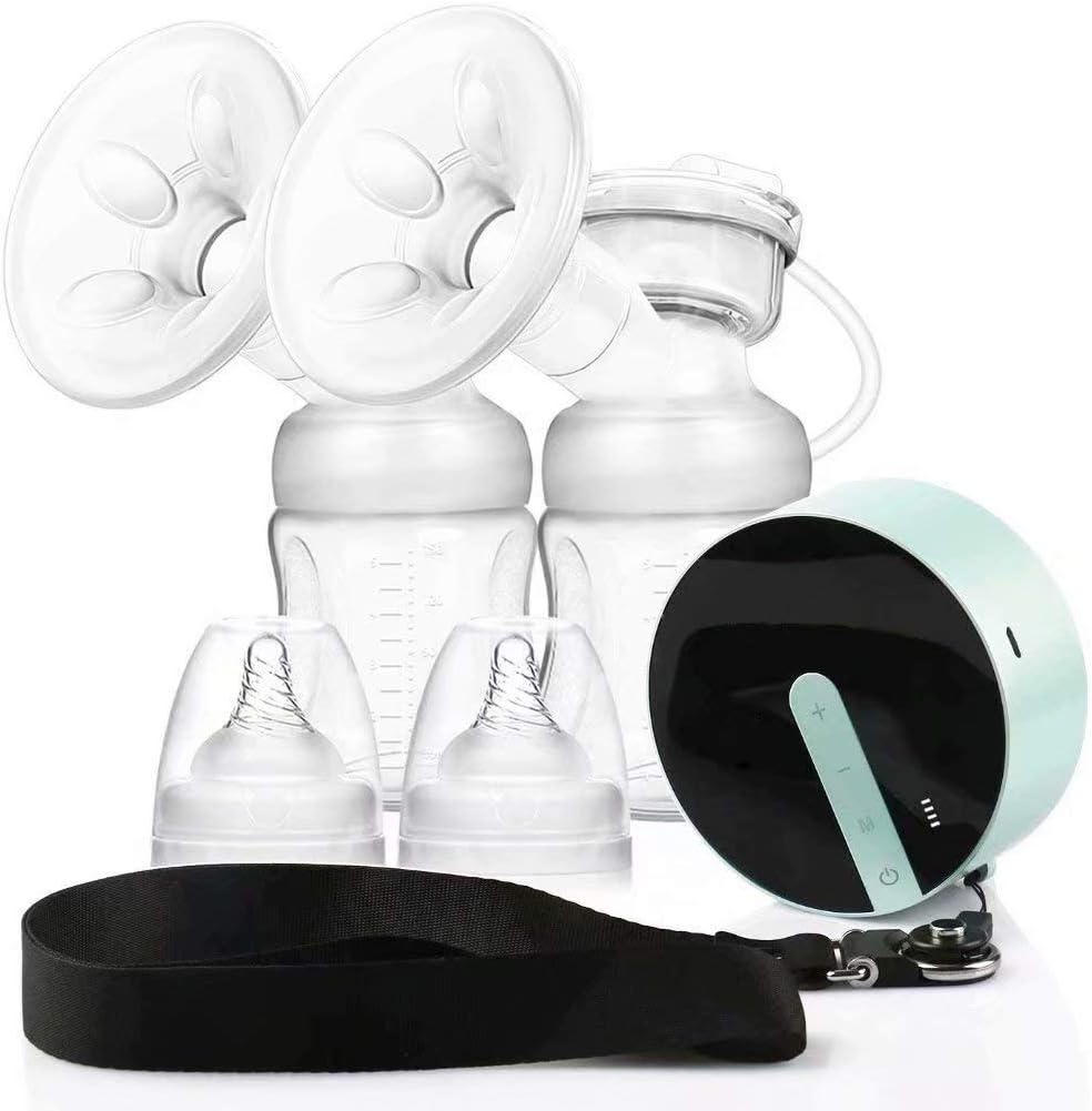 Breast Pump YOMERA Double Electric Breastfeeding Breast Pumps with Touchscreen LED Display Portable Suction Milk Savers with 4 Modes Quiet Rechargeable Milk Pump for Travel & Home(10Levels Each Mode)