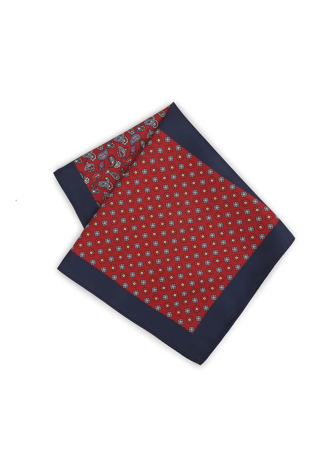 Men Maroon Print Formal Pocket Square-image-35