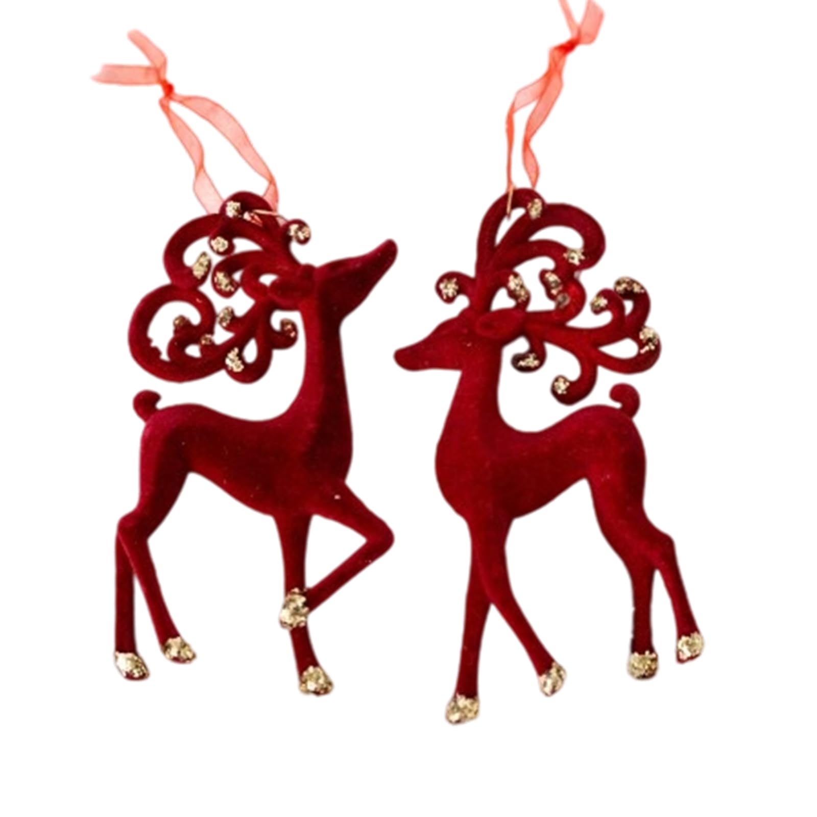 Kalttoy A Pair Of Elk Christmas Tree Ornaments For Holiday Home Decor, Handcrafted Party Supplies & Festival Displays Bright Christmas Door Pendant