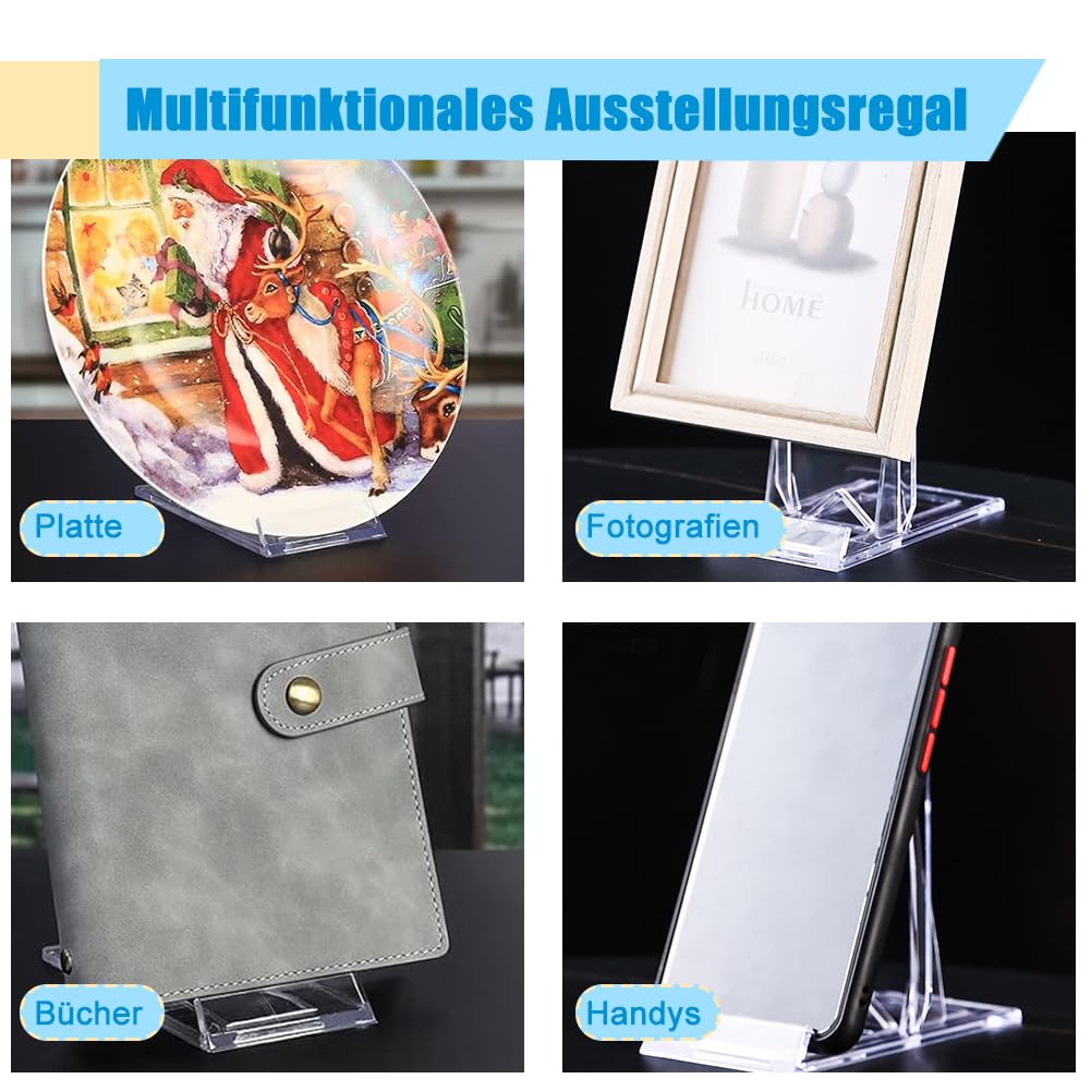 TPTGIAR 14 Acryl Tellerständer - Verstellbare Display Ständer Für Fotos Und Elektronik