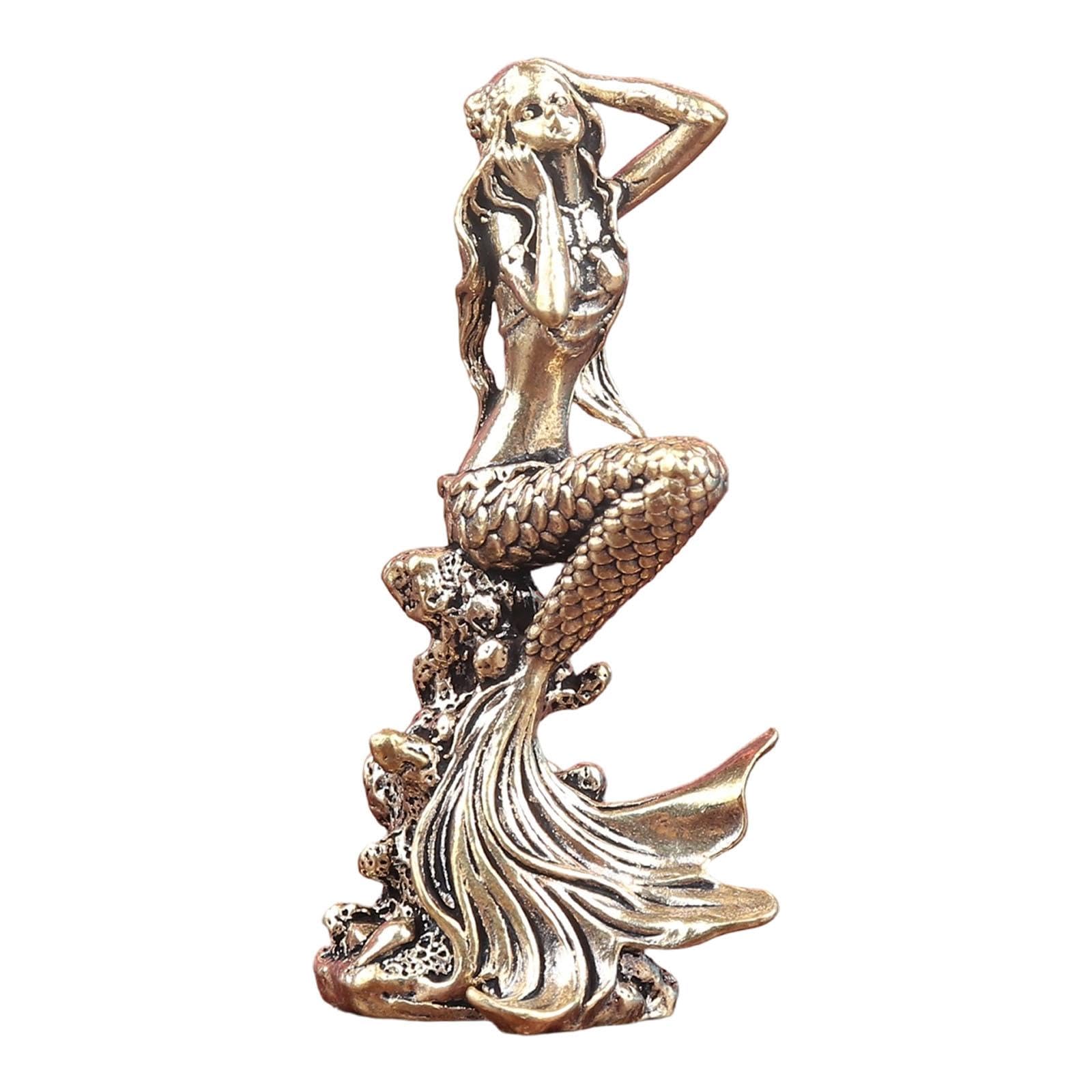 kowaku Mermaid Figurine Ornament Small Statue Aquarium Decoration for Office DIY Micro Landscape