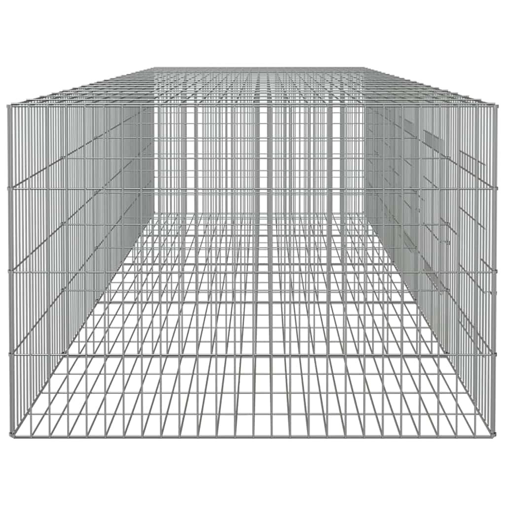 vidaXL Gabbia per conigli a 5 pannelli, per piccoli animali, recinto per conigli, recinto per animali domestici, con porta, 273 x 79 x 54 cm, ferro zincato