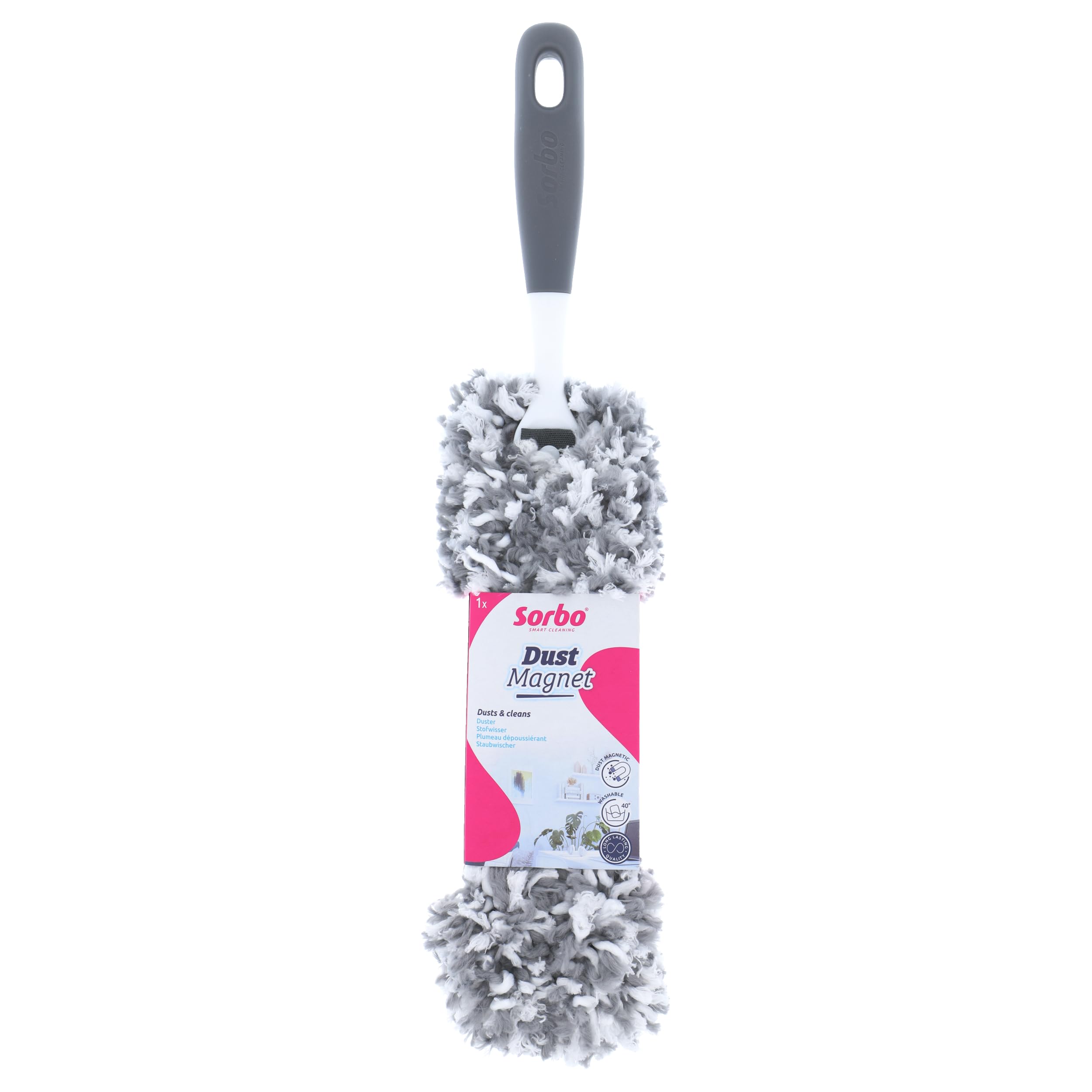 Sorbo Grey / White Dust Magnet, Microfibre, Grey/White, 46.5Cm X 12.2Cm