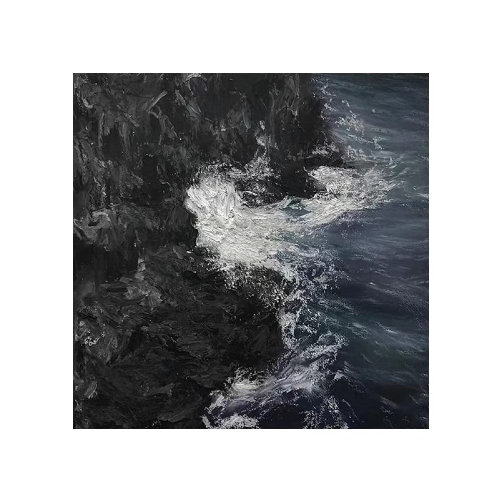Peinture bleu océan 3D pour salon lumineux et décoration Wabi-Sabi épurée