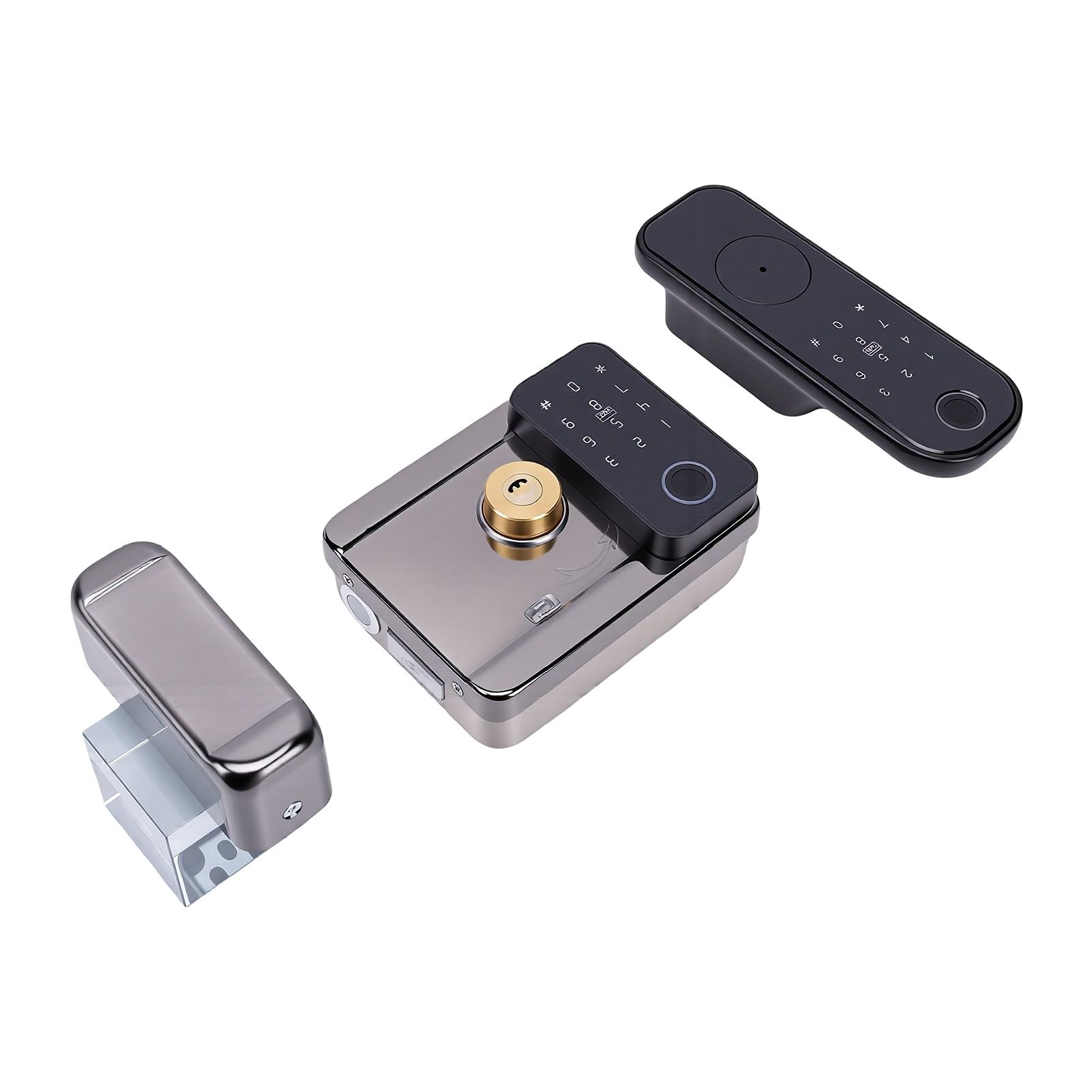 Yinhing Cerradura Inteligente para Puerta, Acceso sin Llave con Teclado | Aleación de Aluminio y Acero, Cierre Automático, WiFi 2.4 GHz, Huella, PIN