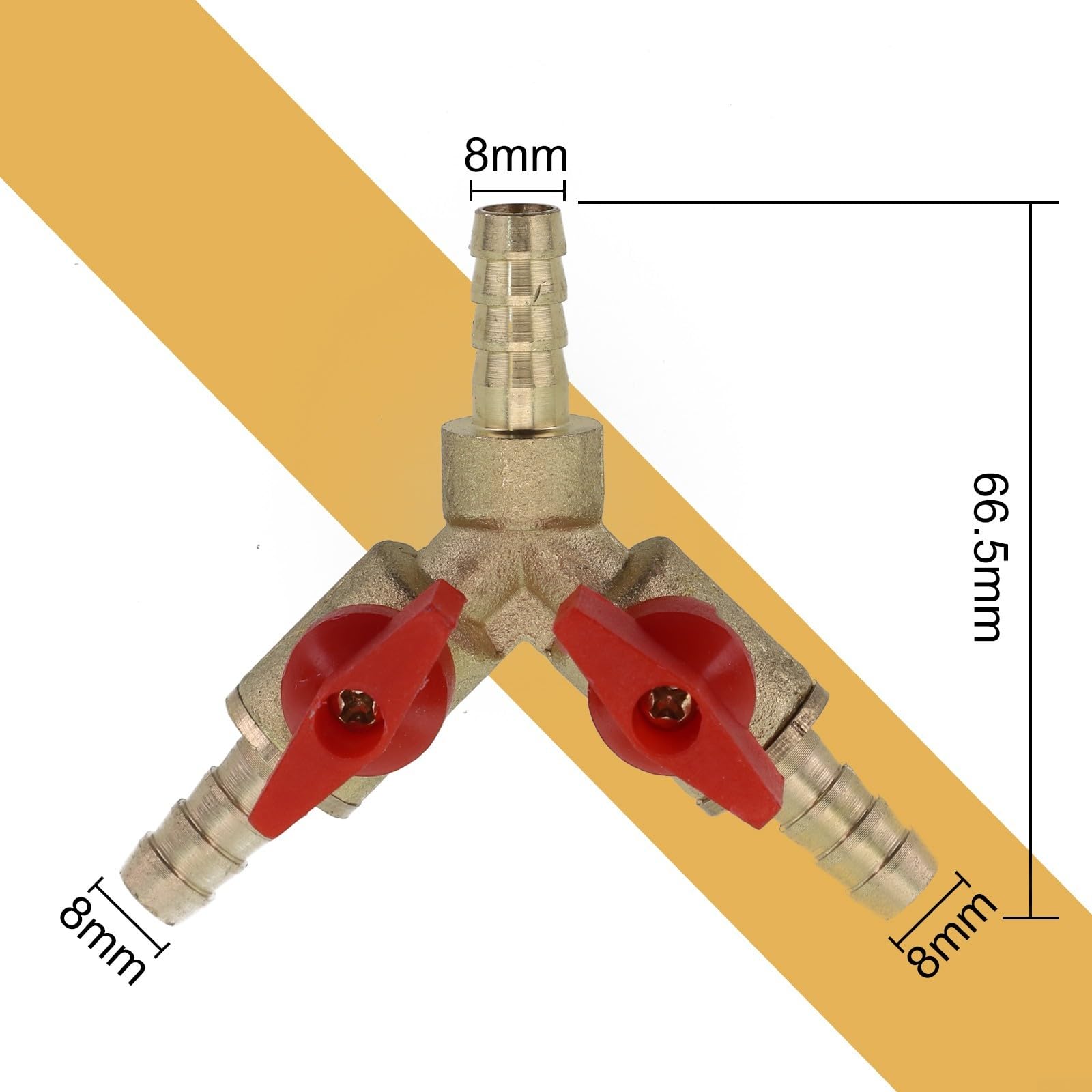 Connettore A 3 Vie In Ottone Per Tubi 10mm - Valvola A Sfera Per Acqua, Gas, Olio - Foto 11