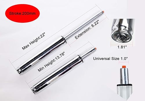 Miniatura 2 de Cilindro de elevación de gas hidráulico Elevación de gas alta y resistente 400 libras Altura media total 22 pulgadas (carrera 8 pulgadas)