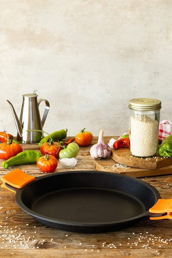 BRA, Padella antiaderente per paella "Efficient" in alluminio pressofuso, Ø 40 cm, adatta per piani cottura a induzione