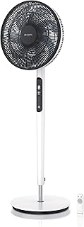 Brandson - DC Standventilator energiesparend ECO - Preisträger 2025 - Fernbedienung - Brushless Silent Motor -sehr leise – Oszilation 60° 90° 120° - Ventilator Timer – 12 Stufen - Turbo Modus - weiß