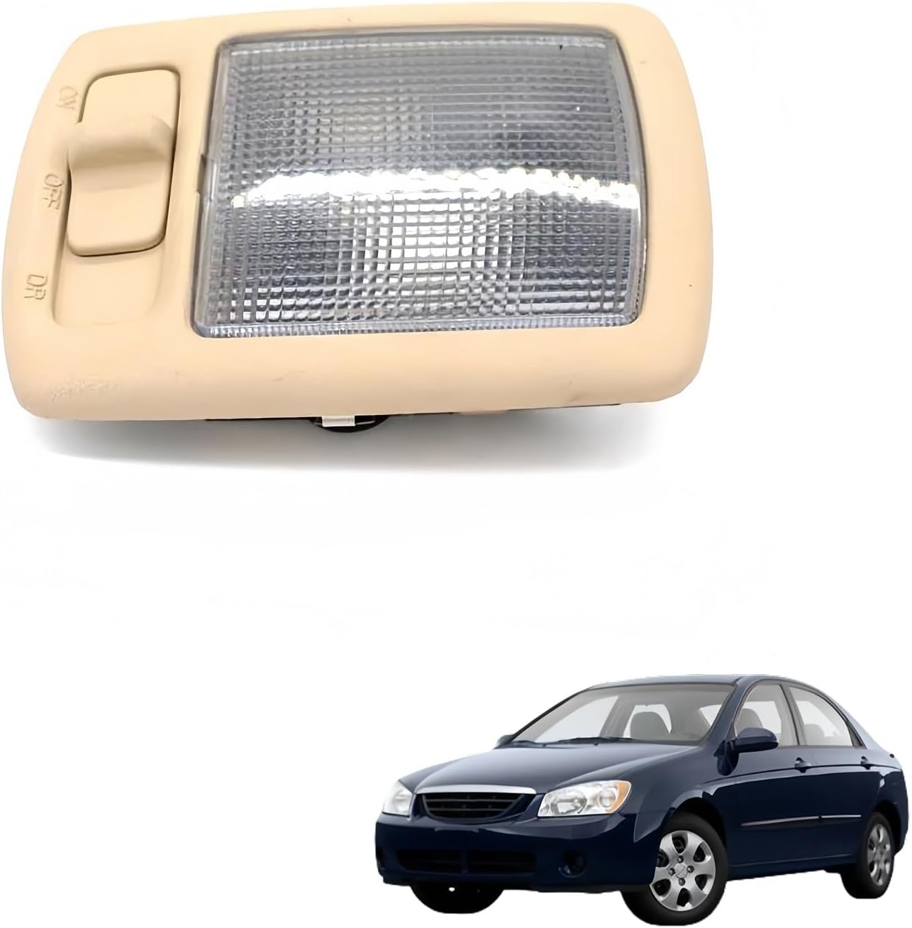 Overhead Console Reading Lamp Compatible with Hyundai Getz 2005-2009, Replaces OE# 92800-2D000XU(Beige)