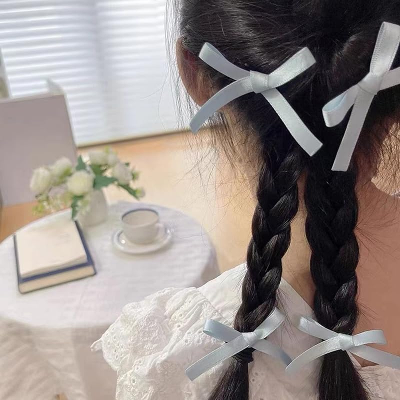 Miniatura 7 de Pinzas de satén con lazo para el cabello, accesorios para mujeres, niñas y niños pequeños, pasadores para el pelo para adolescentes, niños, pinzas