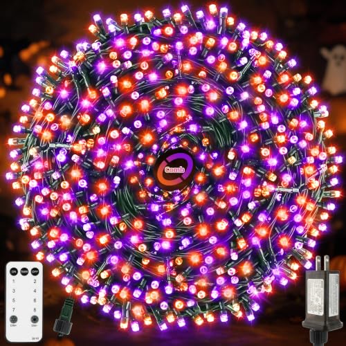 Chuya Halloween Lights Outdoor Indoor,Orange Purple Lights 300 LED 105FT - image 1