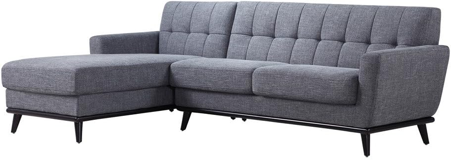 Modern Fabric Elegant Sectional Sofa - Grey