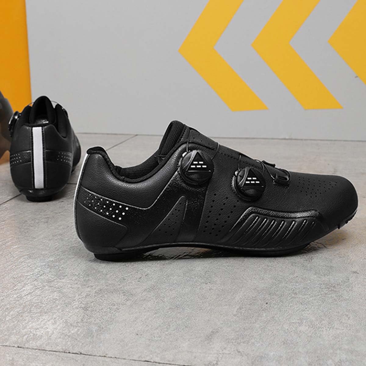 Zapatillas Ciclismo para Hombre, Zapatos Bicicleta de Carretera | Transpirables Antideslizantes Compatibles con Look System Estatica Spinning para Interiores Y Outdoor