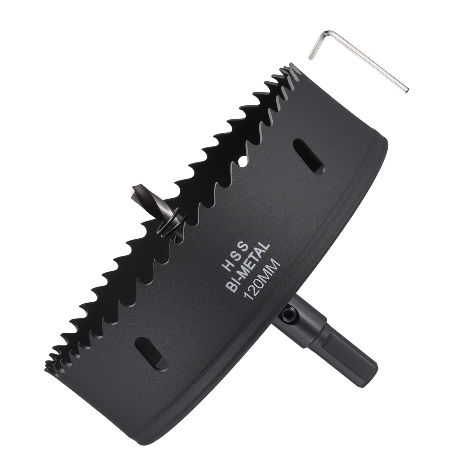 METALLIXITY Bi-Metal Hole Saw 4-23/32", M42 HSS Circular Head 120mm Hole Cutter with Center Drill Bit