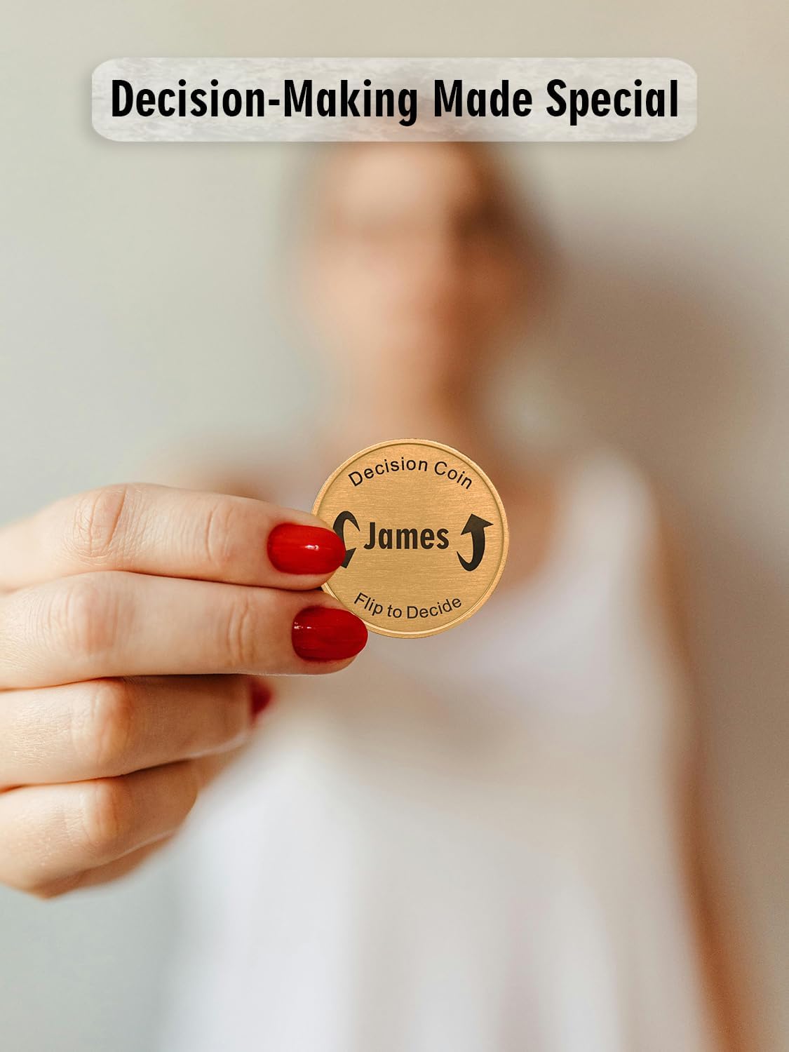 Personalization Brass Decision Coin for New Parents Custom Double-Sided Yes No Challenge Pocket Coins Customized Funny Gifts for Women Men Couples