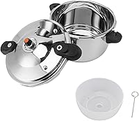 Vista 9 de Olla a presión de acero inoxidable, olla a presión de doble mango de 80 kpa, olla de cocción a presión de gran capacidad, sartén a presión de cocina