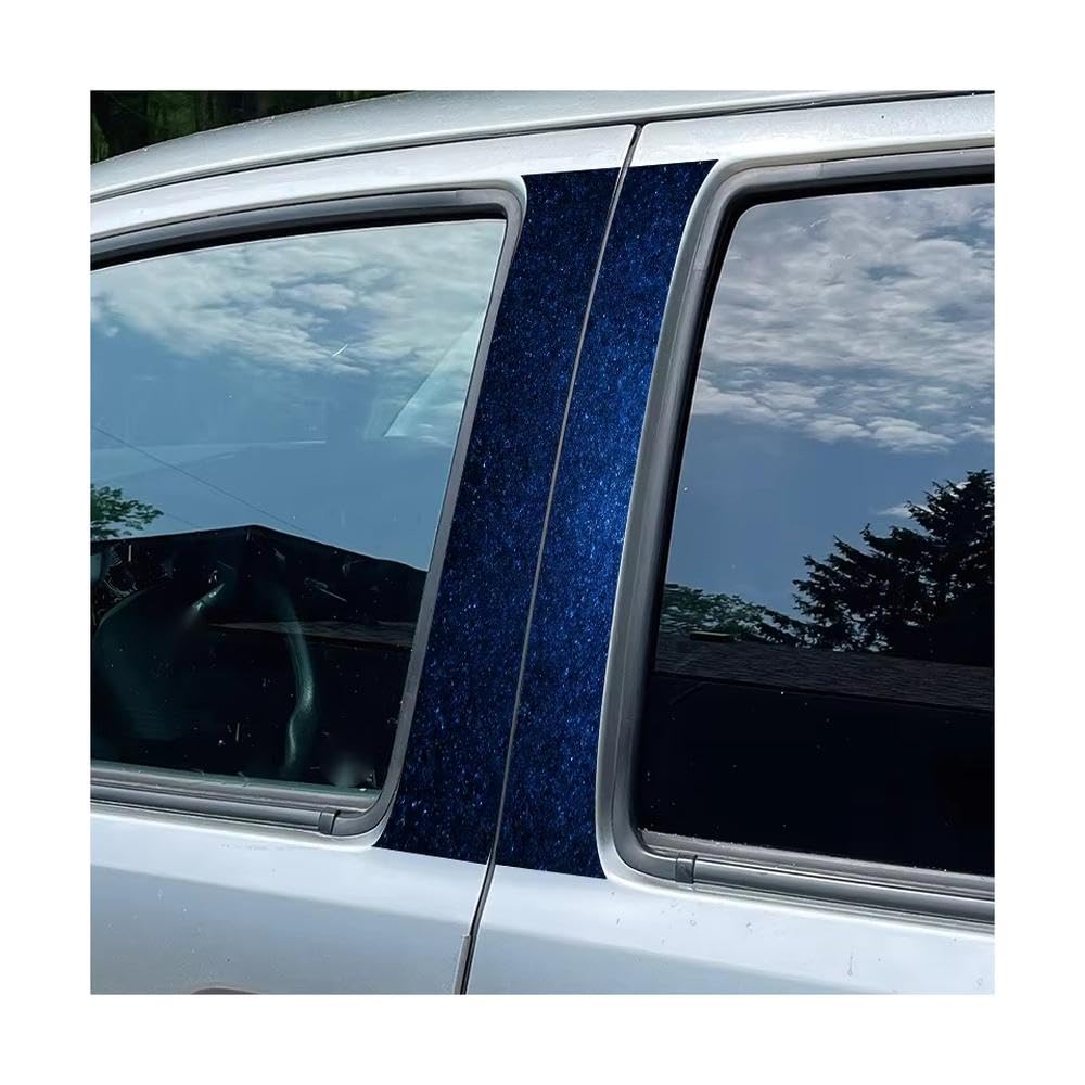 Bertdcx One Color Door Pillar Window Trim Anti Scratch Sticker Starry Texture Glossy Material Protective Film Auto Parts
