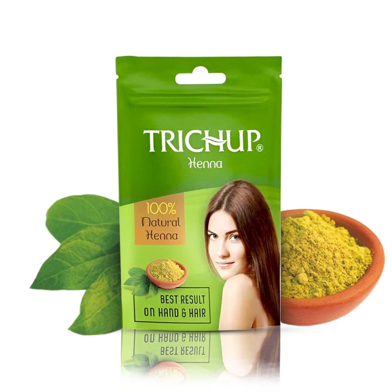 Polvo de Henna Trichup Natural para Cabello y Arte Corporal