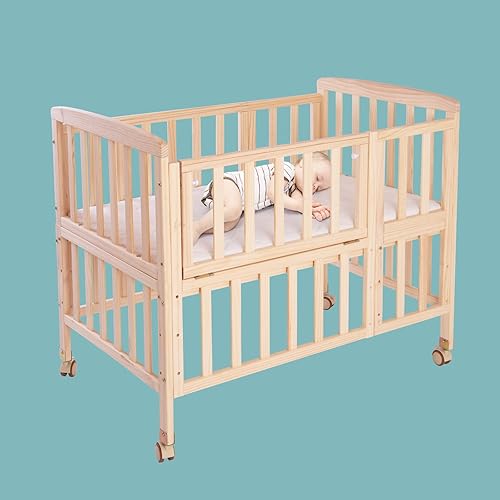 Mini cuna portátil Cunas convertibles con colchón de espuma suave (38 x 24 pulgadas) y forro transpirable, 3 alturas (21, 16 pulgadas, 12