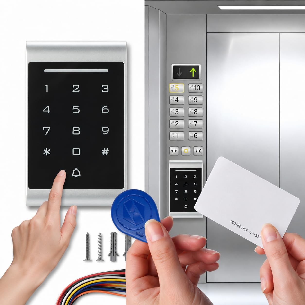 Standalone Elevator and Door Access Control Lift Entry Card Reader Keypad on COP LOP Panel for Building Apartment Hotel with IC Card + Pin 2000 User-picture-26