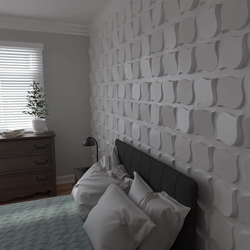 Miniatura 12 de Ekena Millwork WP20X20CVWH-CASE-50 19 5/8 pulgadas de ancho x 19 5/8 pulgadas de alto Clover EnduraWall Decorativo 3D Panel de Pared Cubre 133.73