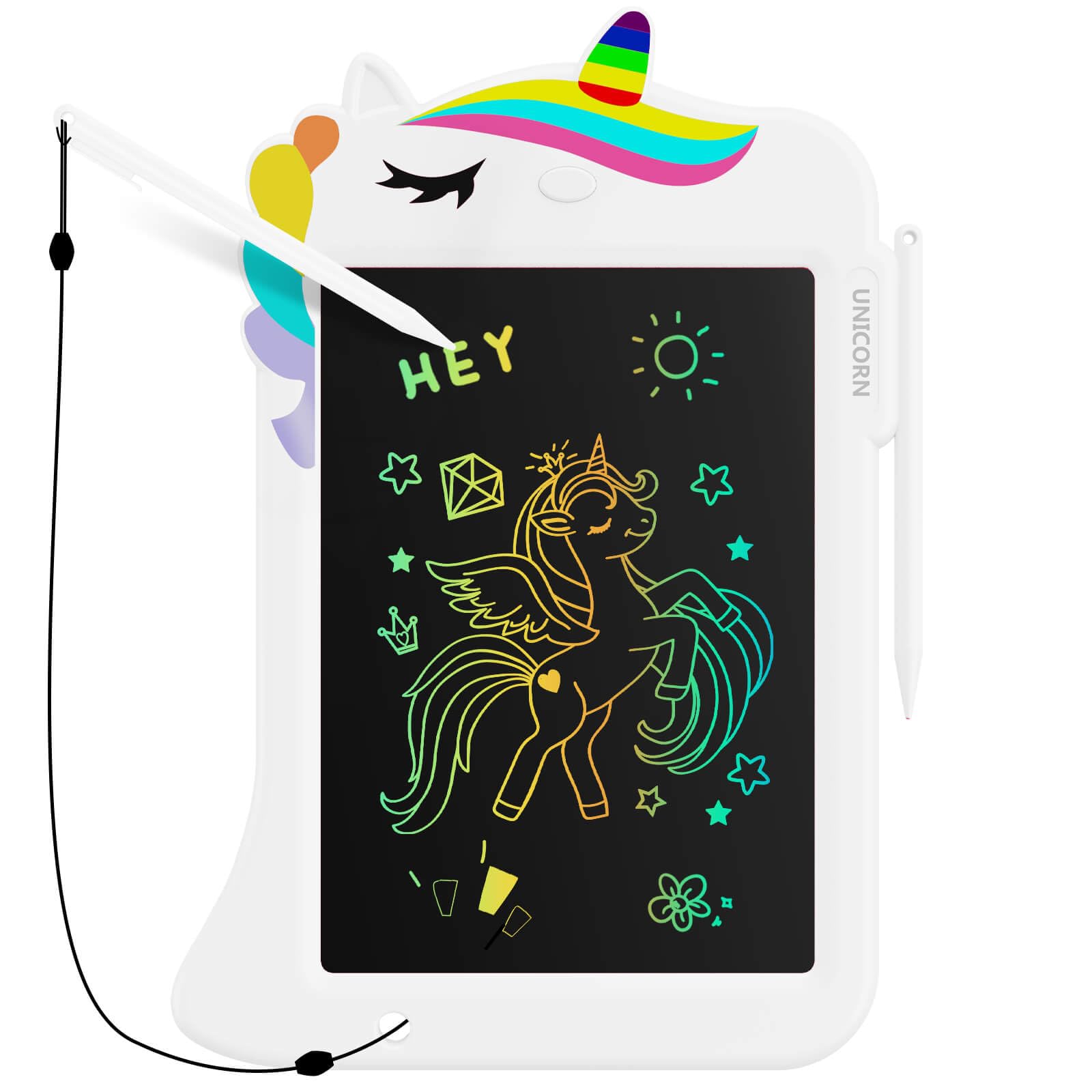 Genialba 8.5 inch Dinosaur LCD Drawing Tablet for Kids Colorful Screen Writing Board Toddler Toys Learning Educational Stocking Fillers Kids Gifts Drawing Pad for 2 3 4 5 6 Year Old Boys Girls(Green) — view 8