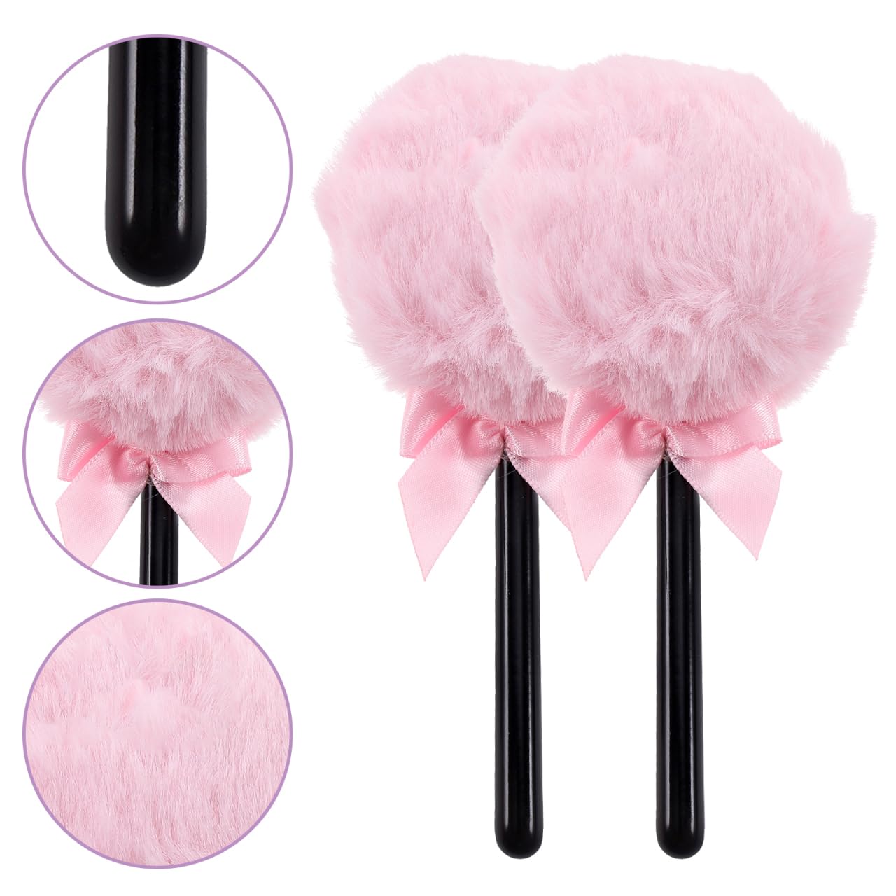 Makeup Powder Puff for Face and Body 2 Pack - Soft Velvet Loose Powder Puff for Setting and Dusting Compact Travel Size 5.11X2.75X2.75In