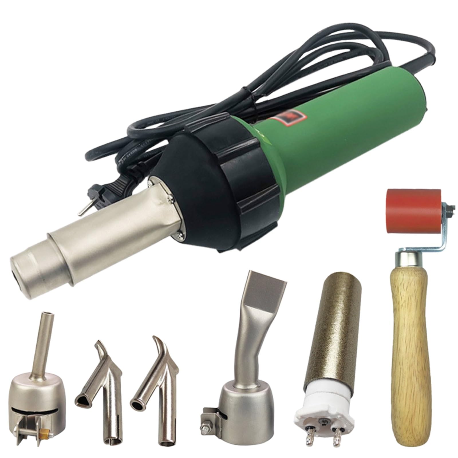 Pistola de soldadura de aire caliente para plástico PVC, reparación de techos y suelos, incluye boquillas y accesorios