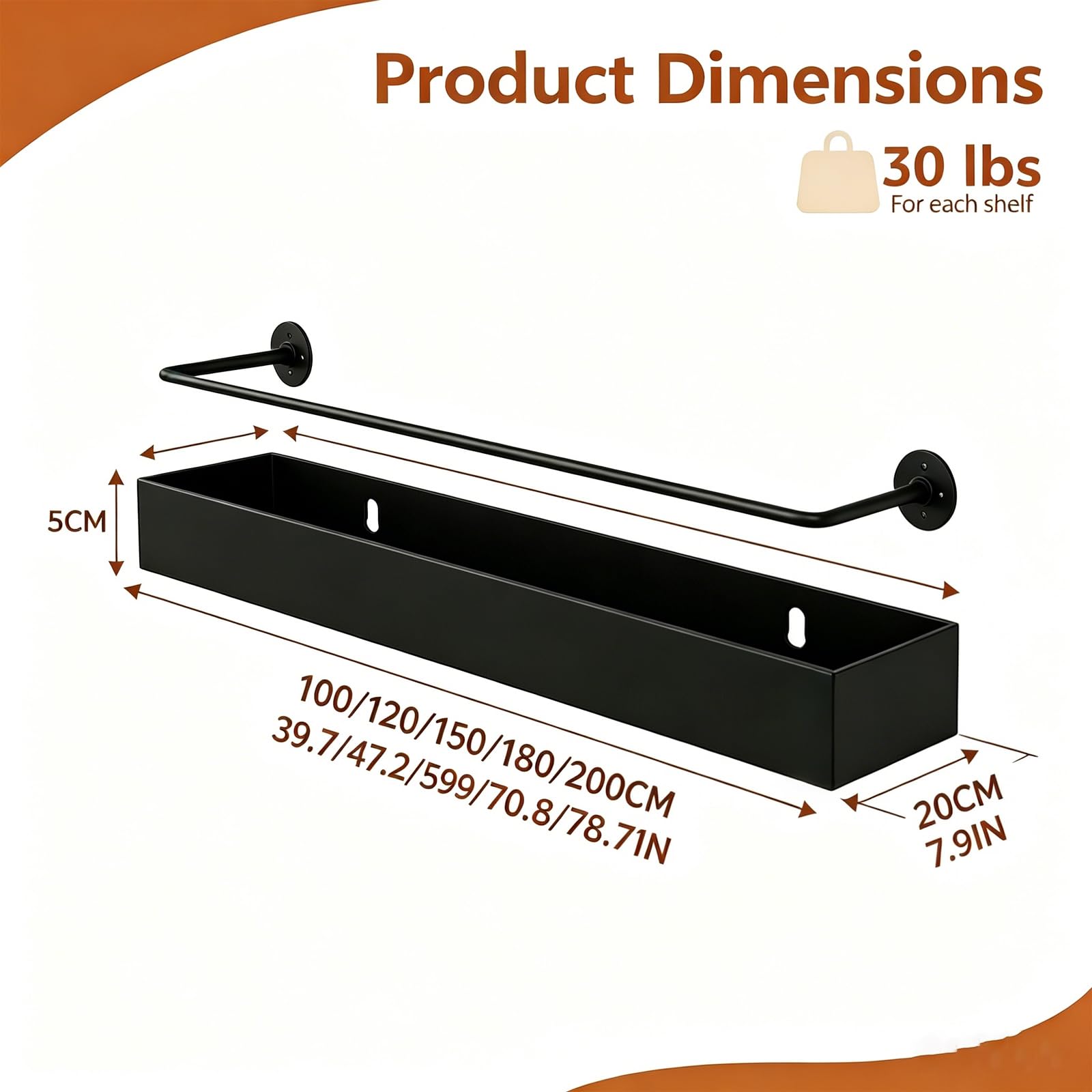 Estante de Vino de Pared con Luz LED, Hierro Negro (Negro, 100CM) | Hierro negro resistente; Incluye soporte para copas; Luz LED cálida; Montaje rápido; Ideal para cocina y bar.