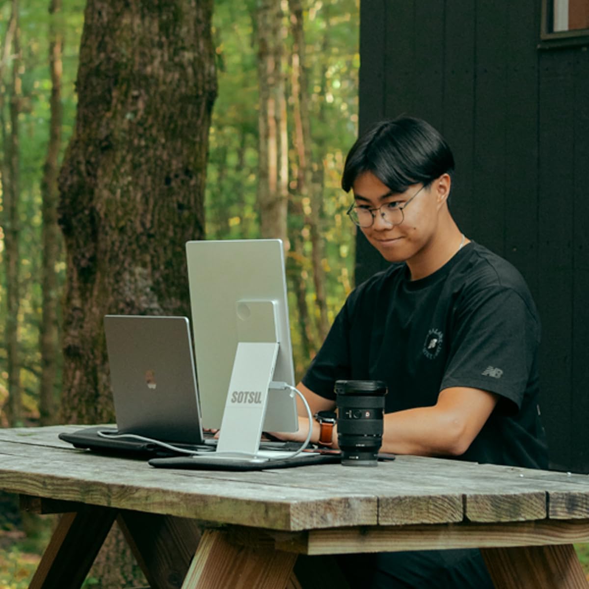 SOTSU Base Stand for 14" Portable Monitor (Silver)