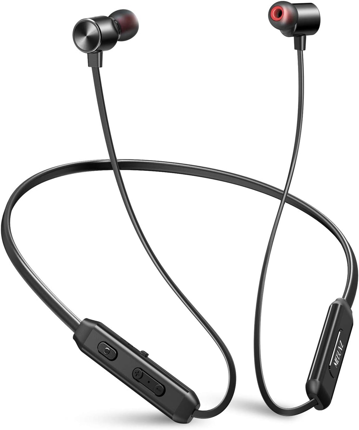 Neckband Bluetooth Headphones, MEBUYZ Magnetic Wireless Earphones, Waterproof IPX7 Hifi Stereo Bluetooth 5.0 Earphones with Mic for Running Sport Workout, Noise Cancelling Headset for iPhone Android