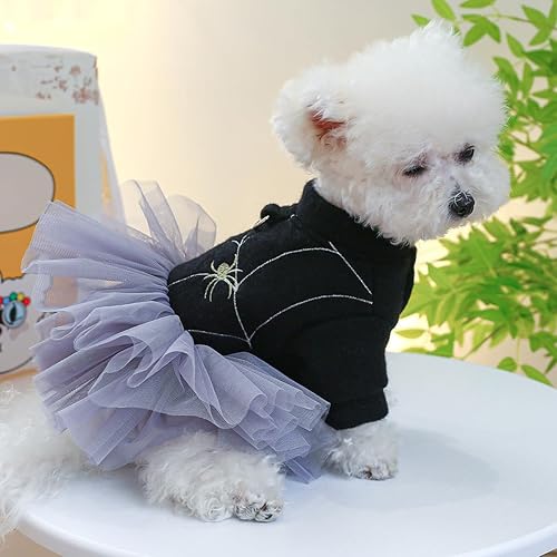Miniatura 2 de Vestidos de Halloween para perros, ropa para mascotas con anillo en D, suéter cálido para invierno, falda, disfraces de Chihuahua Yorkie para bodas,