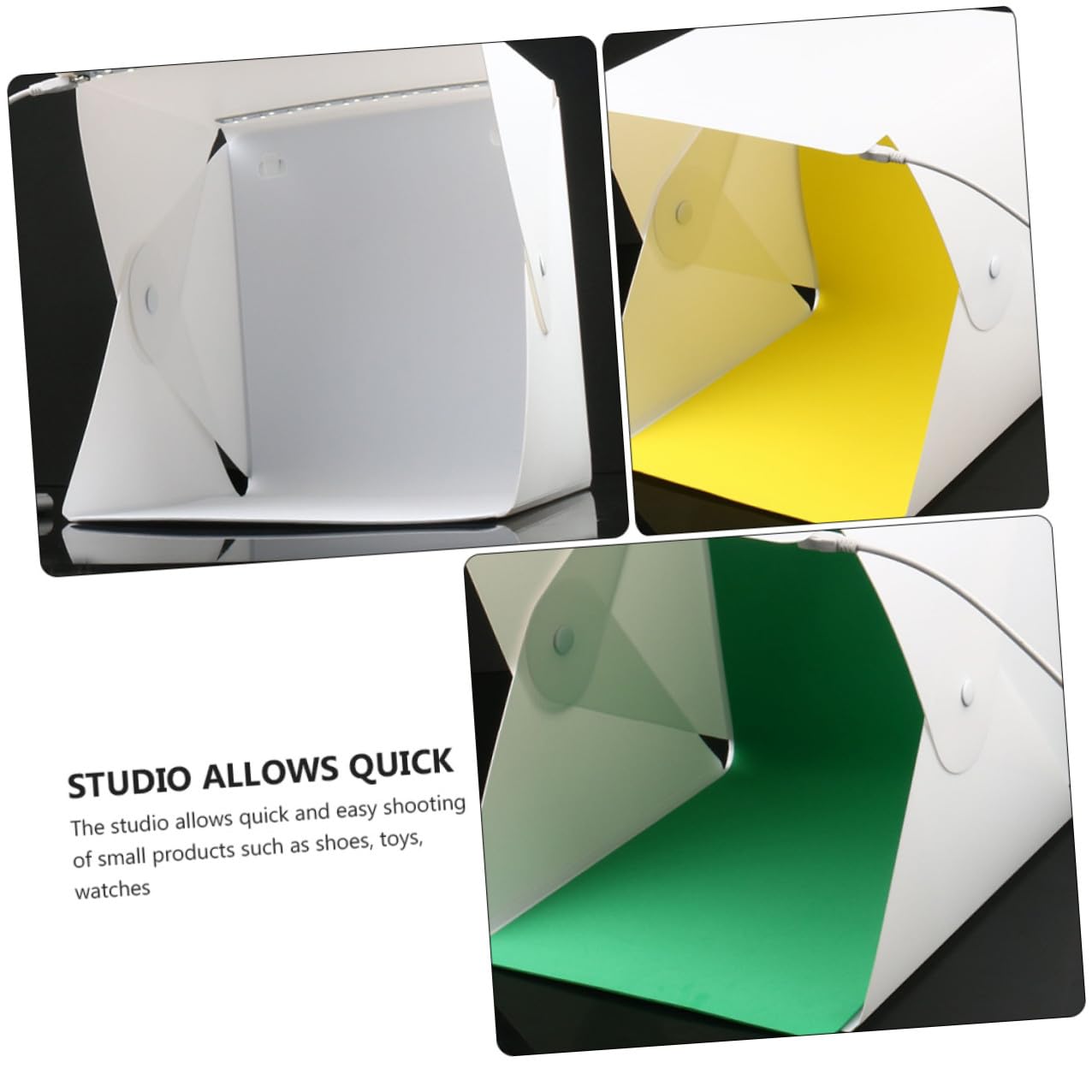 GALPADA Scatola Luminosa Pieghevole Portatile LED per Fotografia 6 Sfondi Colorati in Abs, Design Compatto senza Ombre per Backdrop Fotografici