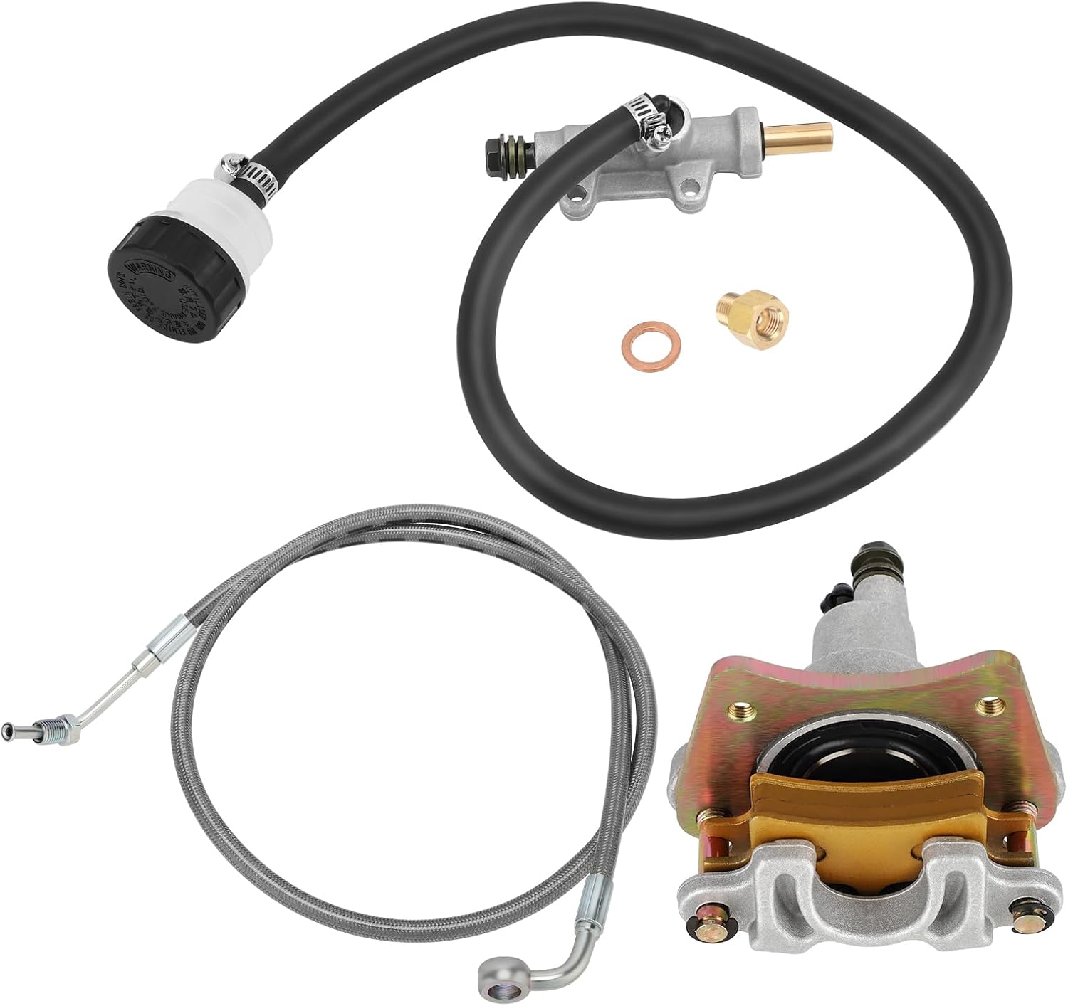 M MATI Rear Brake Caliper & Master Cylinder & Hose Line for Polaris Sportsman 500 2003-2009 Sportsman 400 450 2003-2007 1910690 1911075 1910301 1910790 1910765 2202708 1910631 1911113